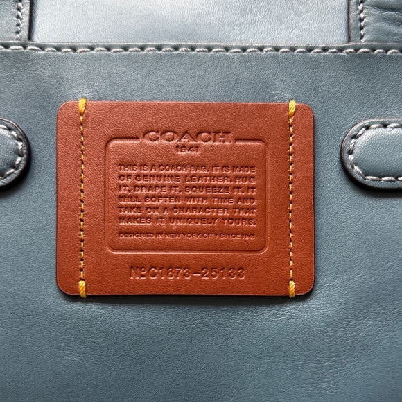 Coach Sky Blue Leather Tote - Picture 2 of 6